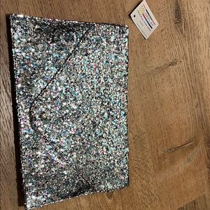 Sparkling Silver Glitter Clutch